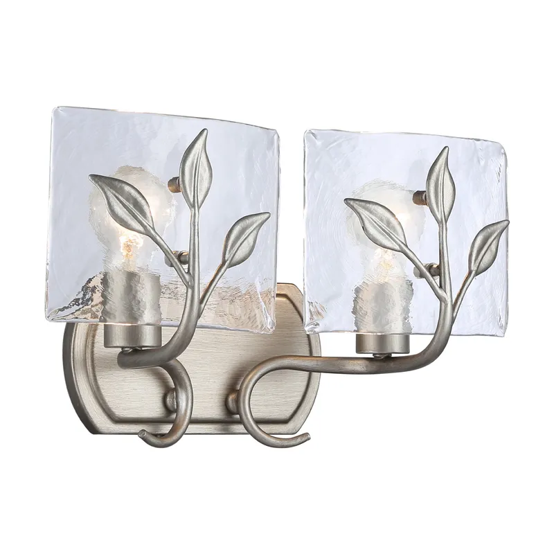 Golden Lighting Calla 2-light Vanity in Peruvian Silver — Golden Lighting LED Wall Lights 60.0W 