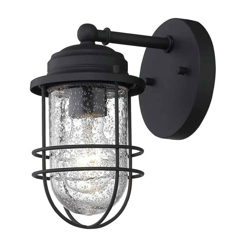 Golden Lighting Seaport 1-light 5in Outdoor Wall in Natural Black — Golden Lighting LED Wall Lights  