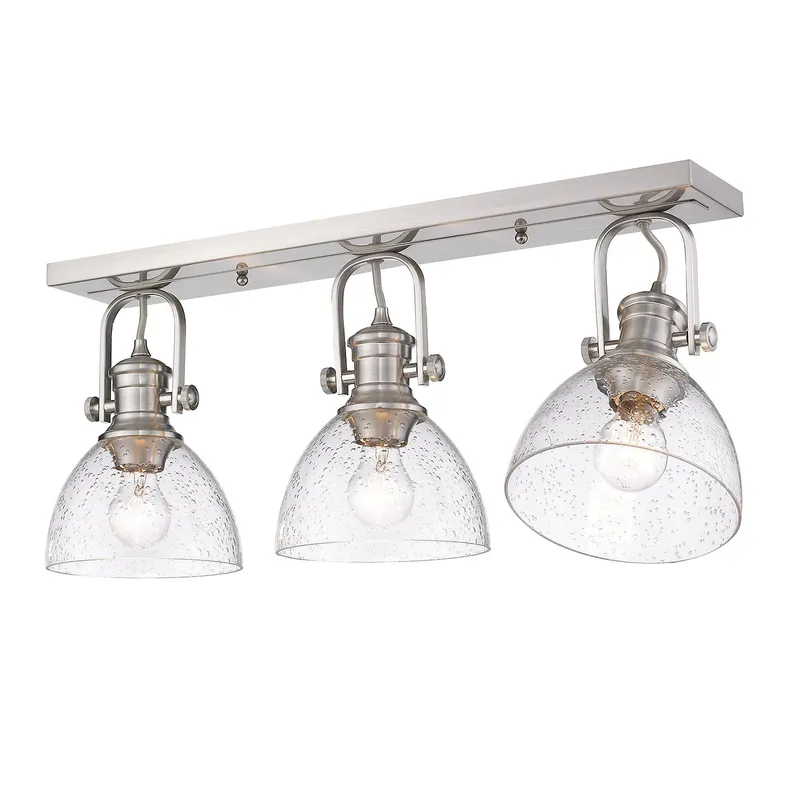 Yep by Golden Lighting Hines 3-light Semi-Flush Mount in Pewter — Golden Lighting LED Ceiling Lights 60.0W 