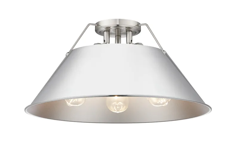 Yep by Golden Lighting Orwell 3-light Flush Mount in Pewter and Chrome shade — Golden Lighting LED Ceiling Lights  