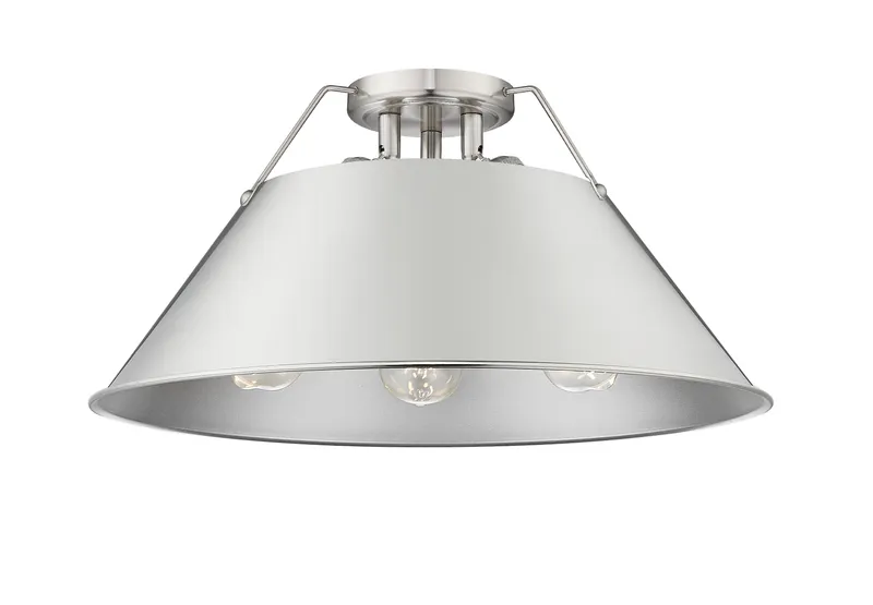 Yep by Golden Lighting Orwell 3-light Flush Mount in Pewter — Golden Lighting LED Ceiling Lights  