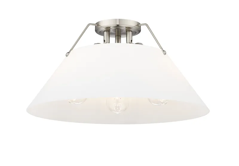 Yep by Golden Lighting Orwell 3-light Flush Mount in Pewter and Opal Glass — Golden Lighting LED Ceiling Lights  