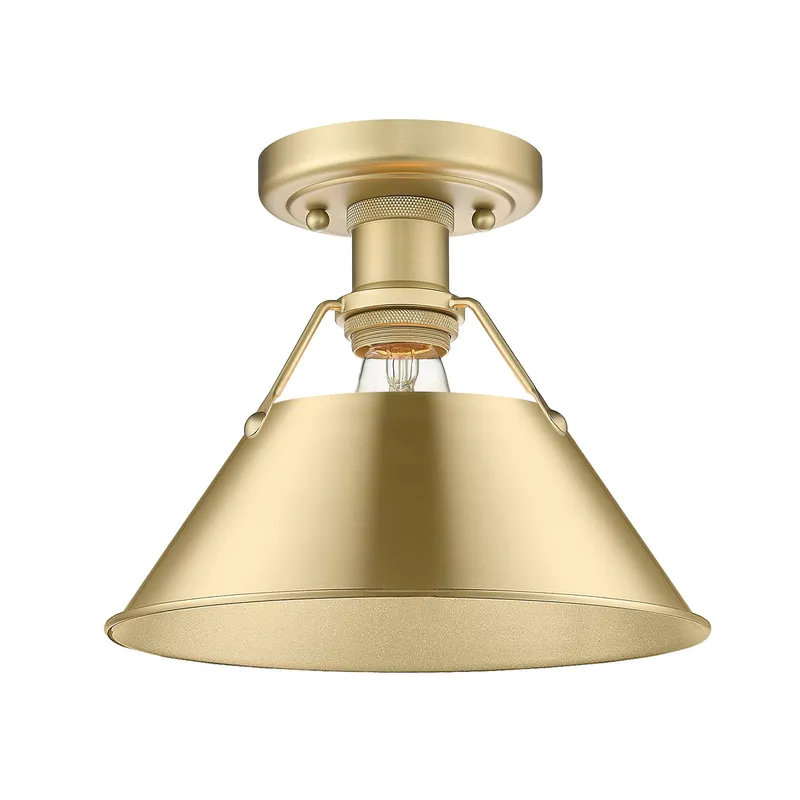 Yep by Golden Lighting Orwell 1-light Flush Mount in Brushed Champagne Brass — Golden Lighting LED Ceiling Lights  