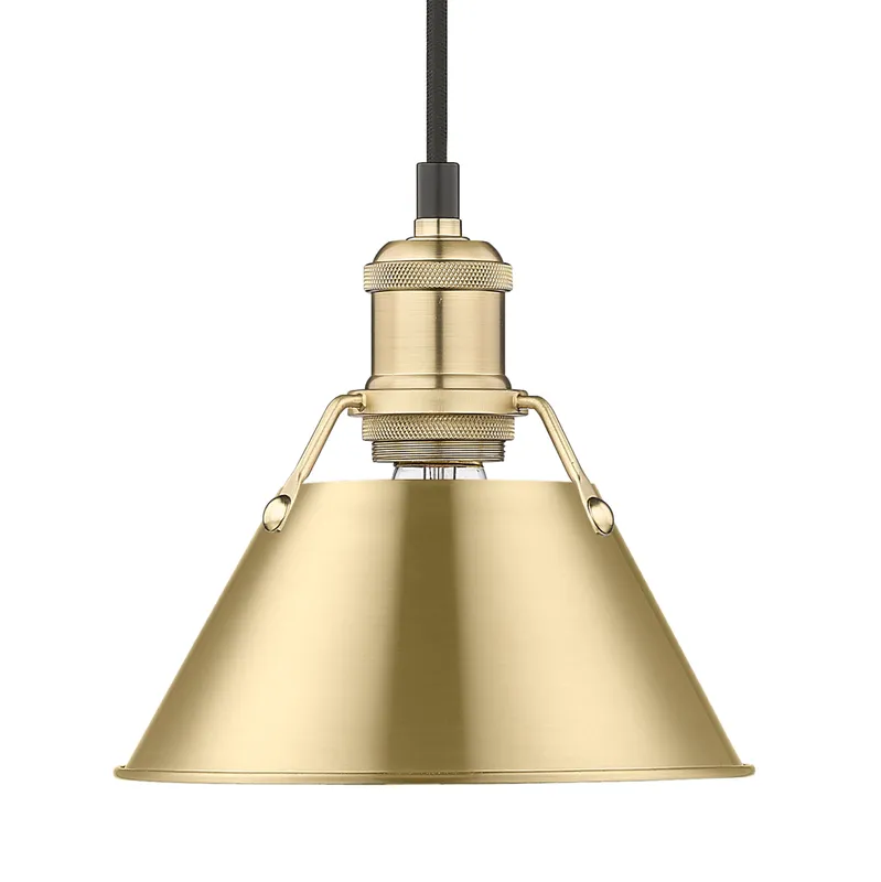 Yep by Golden Lighting Orwell 1-light 8in Pendant in Brushed Champagne Brass — Golden Lighting LED Pendant Lights 100.0W 