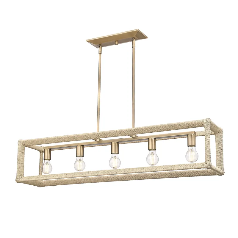 Kimber 5-light Island Light in Modern Brass — Golden Lighting LED Pendant Lights  