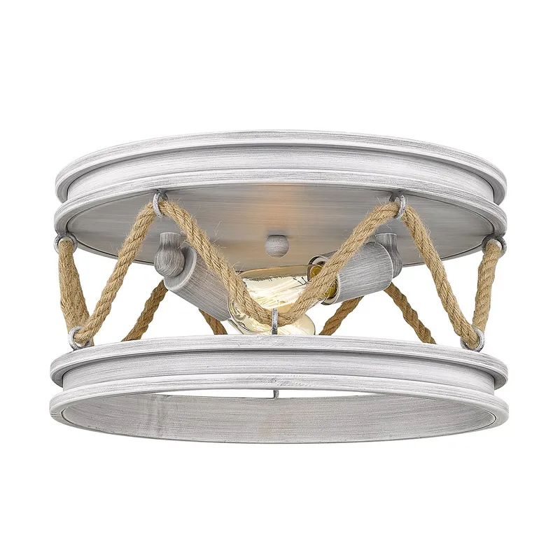 Chatham 2-light Flush Mount in Gray Driftwood — Golden Lighting LED Ceiling Lights 60.0W 