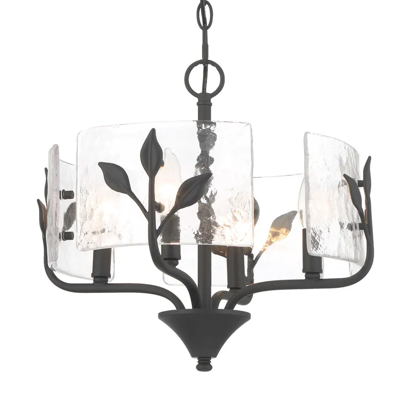 Bloem 4-light Pendant in Natural Black — Golden Lighting LED Pendant Lights  