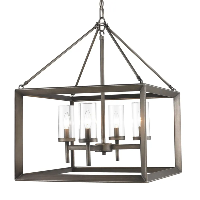 Golden Lighting Smyth 4-light Chandelier in Gunmetal Bronze — Golden Lighting LED Pendant Lights  