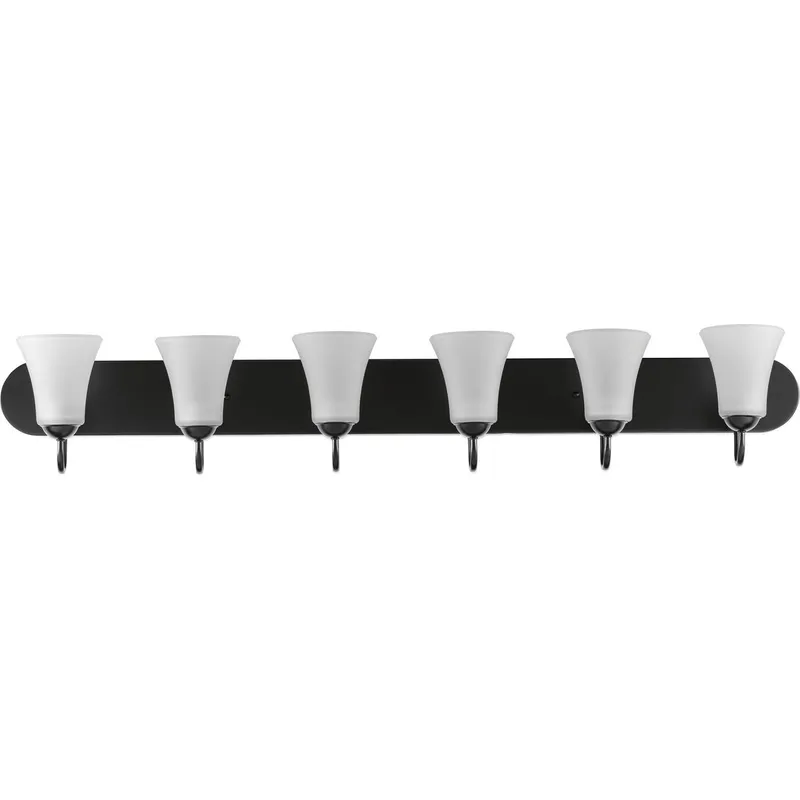 Classic Collection Six-Light Etched Glass Bath Vanity Light — Progress Lighting LED Wall Lights  
