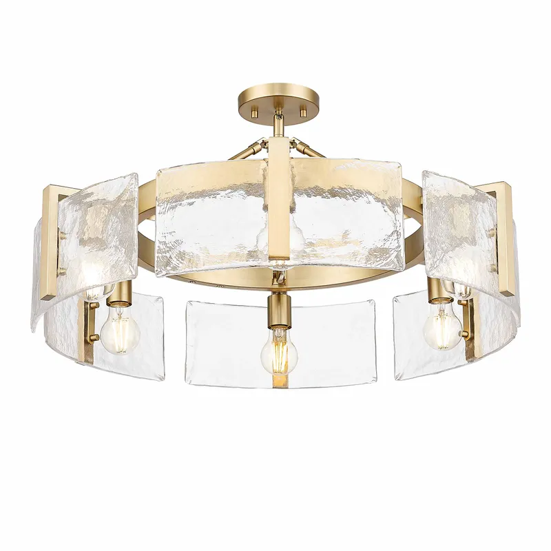 Aenon 6-light Semi-Flush Mount in Brushed Champagne Brass — Golden Lighting LED Pendant Lights 60.0W 