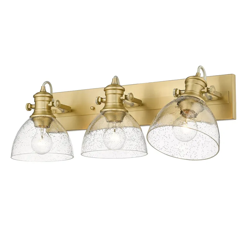 Yep by Golden Lighting Hines 3-light Vanity in Brushed Champagne Brass — Golden Lighting LED Wall Lights  