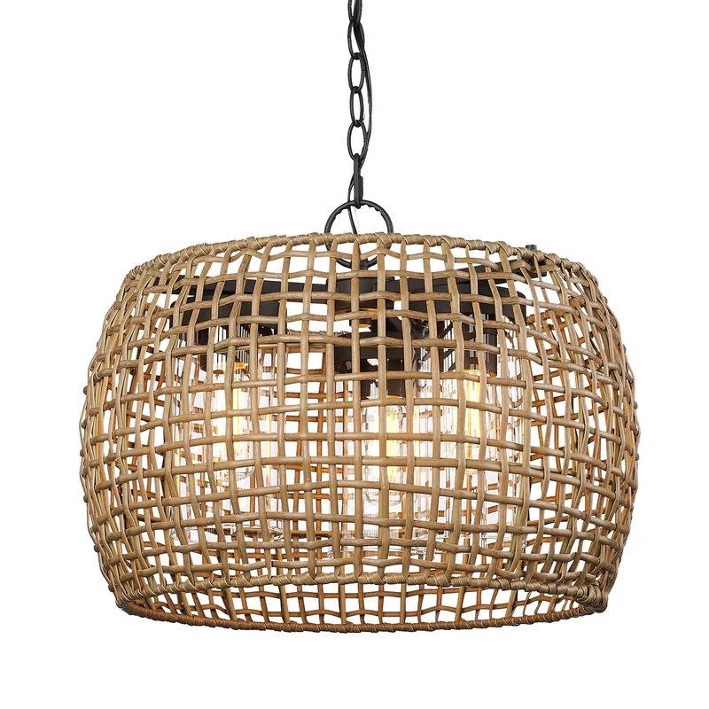 Golden Lighting Piper 3-light Outdoor Pendant in Natural Black — Golden Lighting LED Pendant Lights 100.0W 