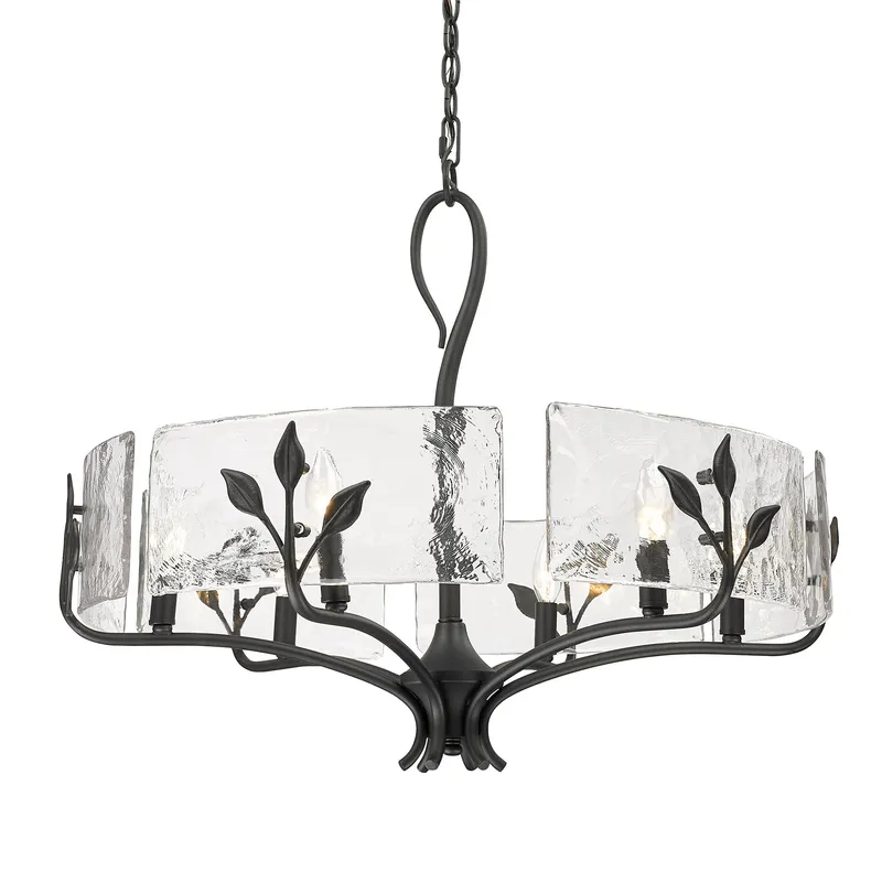 Golden Lighting Calla 6-light Chandelier in Natural Black — Golden Lighting LED Pendant Lights 60.0W 