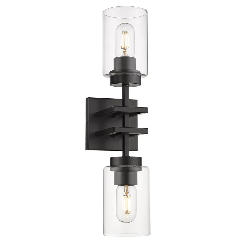 Golden Lighting Tribeca 2-light Wall Sconce in Matte Black — Golden Lighting LED Wall Lights 2.0W 