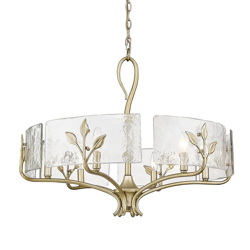 Golden Lighting Calla 6-light Chandelier in White Gold — Golden Lighting LED Pendant Lights  