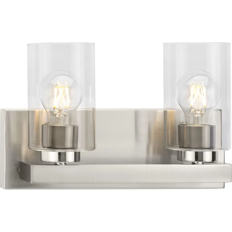 Goodwin Collection Two-Light Vanity Light with Clear Glass — Progress Lighting LED Wall Lights  