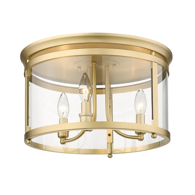 Golden Lighting Payton 3-light Flush Mount in Brushed Champagne Brass — Golden Lighting LED Ceiling Lights 60.0W 