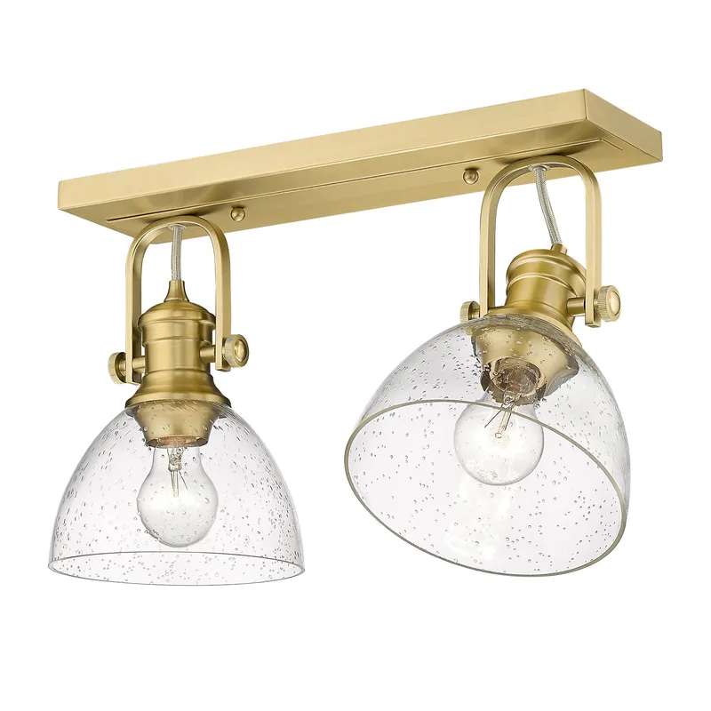 Yep by Golden Lighting Hines 2-light Semi-Flush Mount in Brushed Champagne Brass — Golden Lighting LED Ceiling Lights 60.0W 