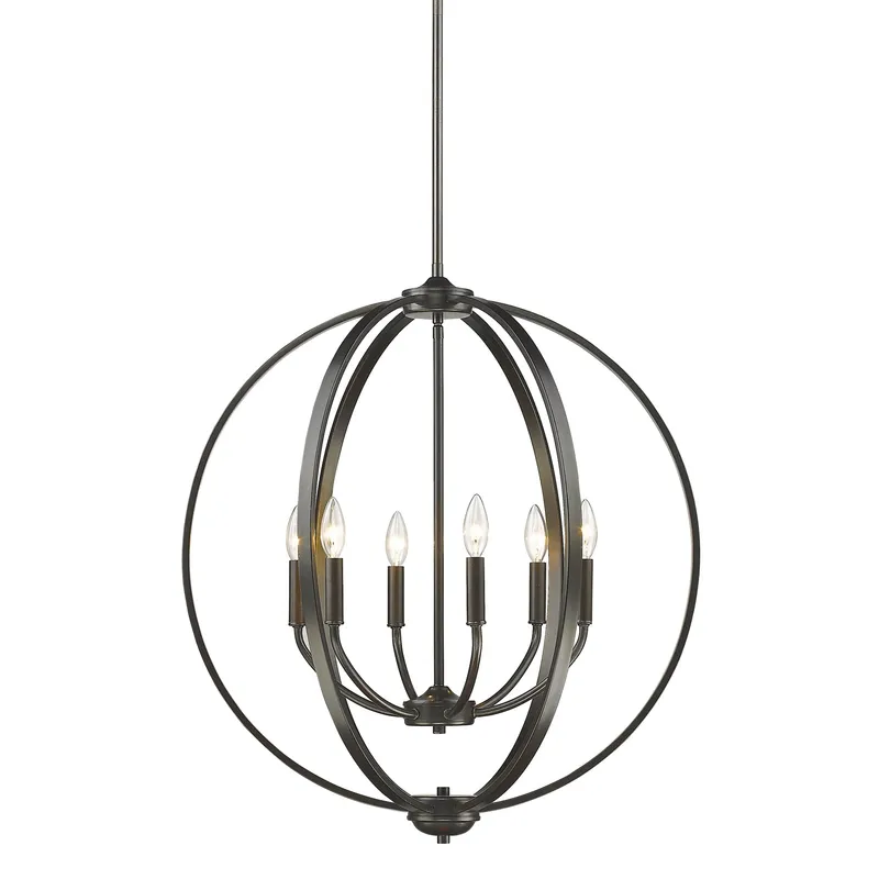 Golden Lighting Colson 6-light Chandelier in Etruscan Bronze — Golden Lighting LED Pendant Lights  