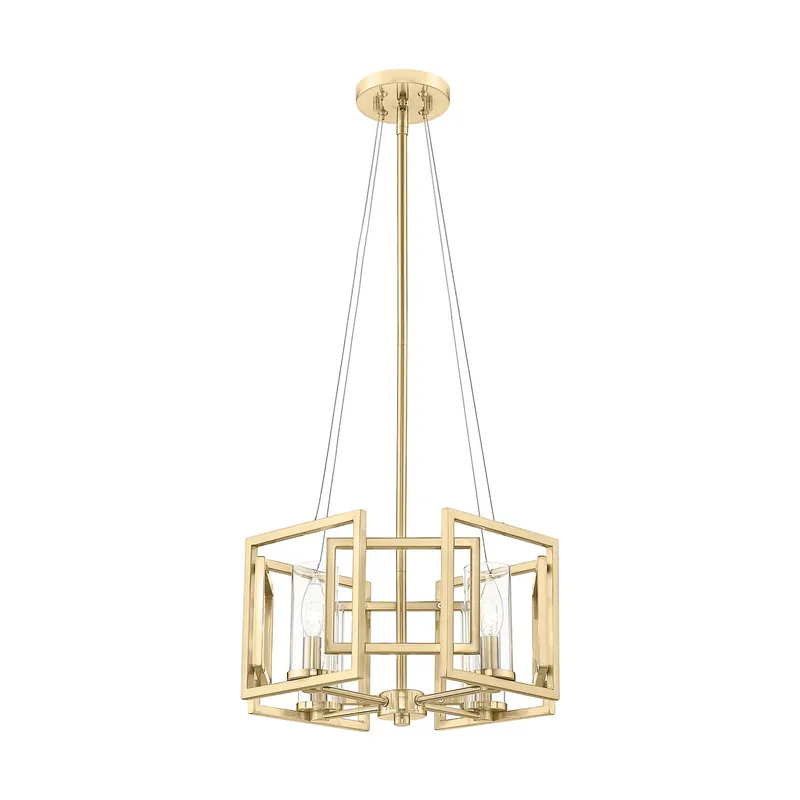 Golden Lighting Marco 4-light Pendant in Brushed Champagne Brass — Golden Lighting LED Pendant Lights  