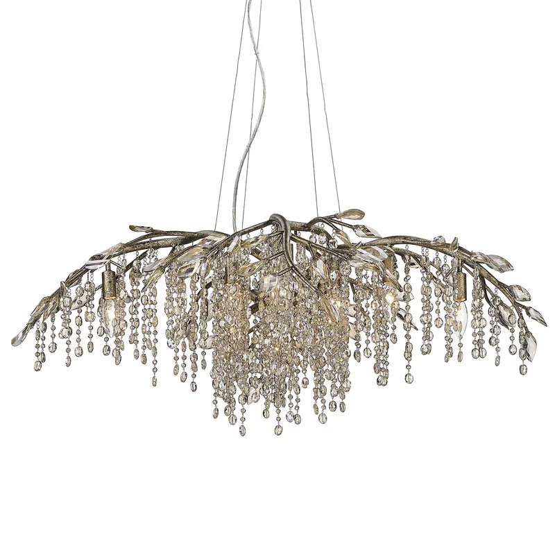 Ziva by Golden Lighting Autumn Twilight 12-light Chandelier in Mystic Gold — Golden Lighting LED Pendant Lights 60.0W 