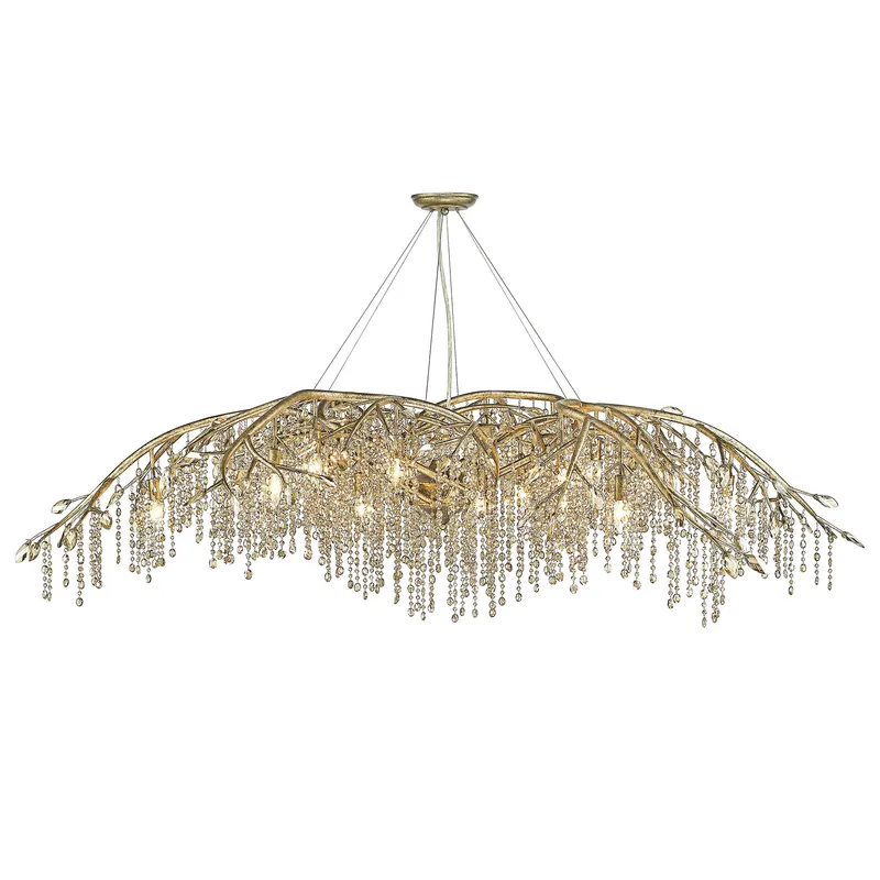 Ziva by Golden Lighting Autumn Twilight 24-light Chandelier in Mystic Gold — Golden Lighting LED Pendant Lights 60.0W 