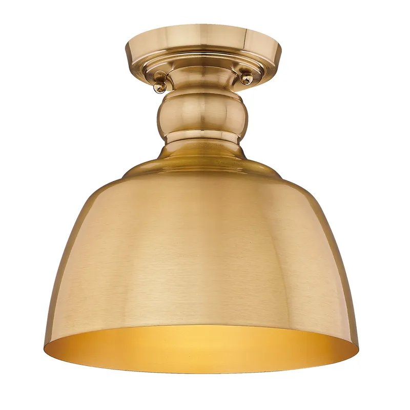 Holmes 1-light Flush Mount in Modern Brushed Gold — Golden Lighting LED Ceiling Lights  