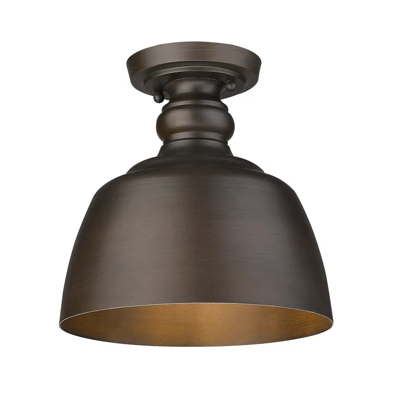 Holmes 1-light Flush Mount in Rubbed Bronze — Golden Lighting LED Ceiling Lights  