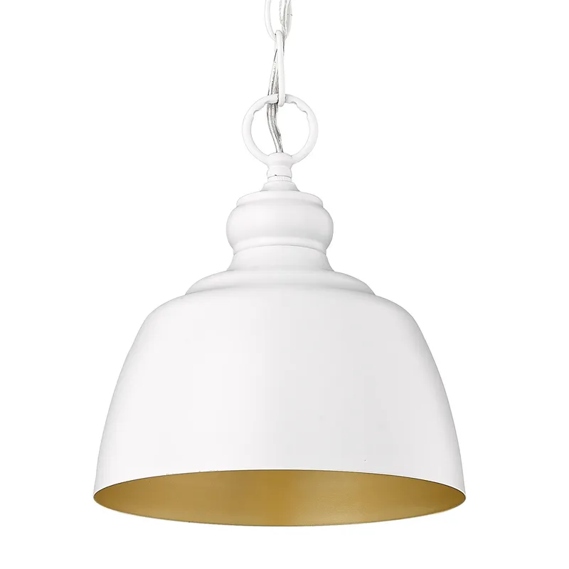 Holmes 1-light Pendant in Matte White — Golden Lighting LED Pendant Lights  