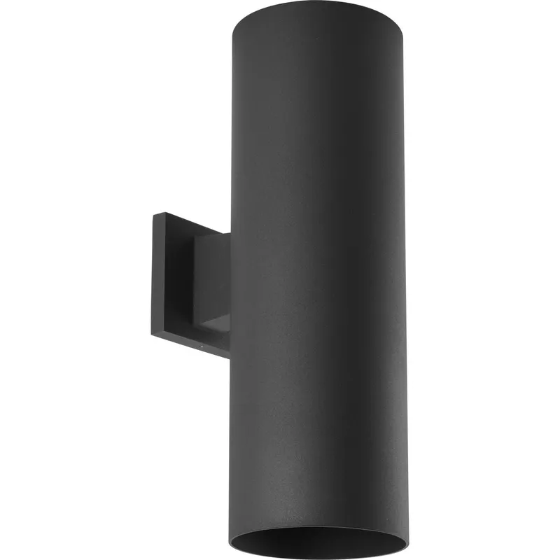 6" Outdoor Up/Down Wall Cylinder Two-Light Outdoor Wall Lantern with Top Lense — Progress Lighting LED Wall Lights  