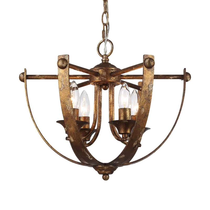 Victoria 4-light Pendant in Heirloom Gold — Golden Lighting LED Pendant Lights  