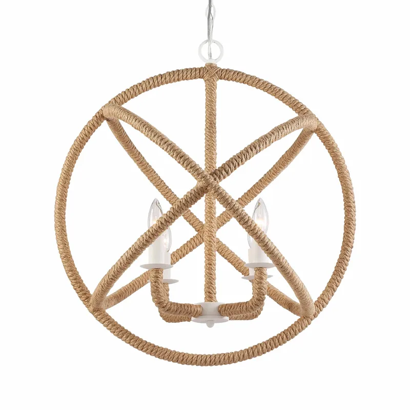 Marina 4-light Chandelier in Natural White — Golden Lighting LED Pendant Lights  
