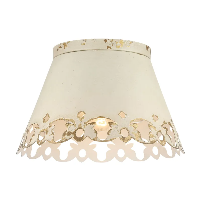 Eloise 3-light Flush Mount in Antique Ivory — Golden Lighting LED Ceiling Lights  
