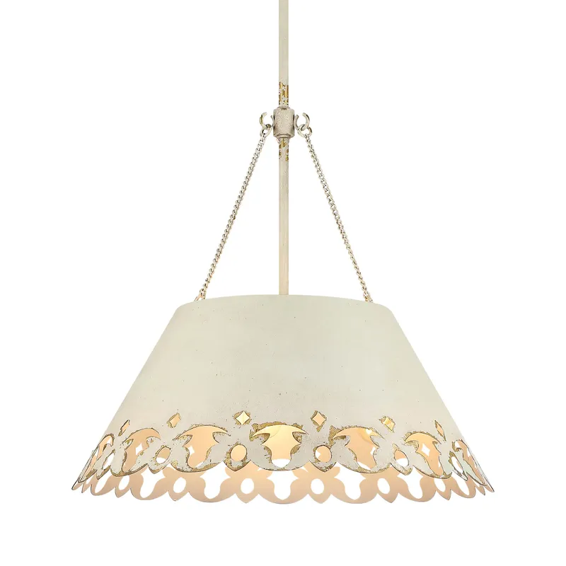 Eloise 5-light Pendant in Antique Ivory — Golden Lighting LED Pendant Lights  