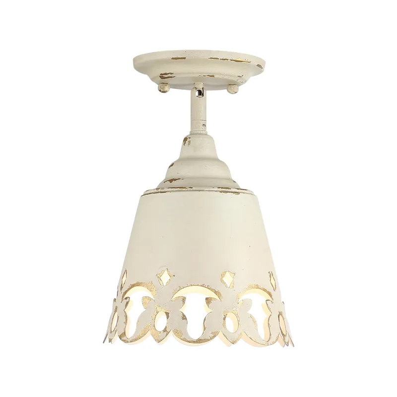 Eloise 1-light Semi-Flush Mount in Antique Ivory — Golden Lighting LED Ceiling Lights  