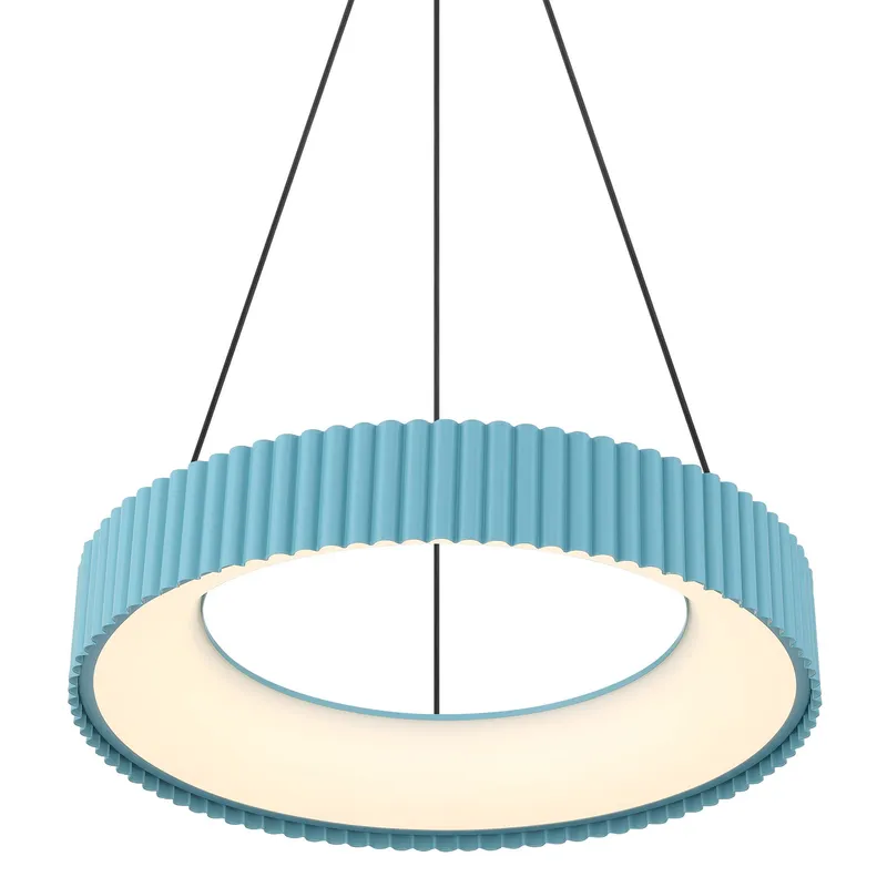 Sashay Integrated LED 20" Pendant in Sky Blue — Golden Lighting LED Pendant Lights  