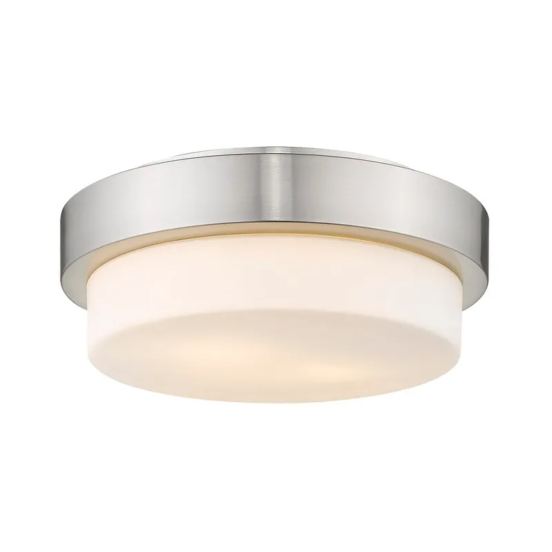 Morgon 2-light 11" Flush Mount in Pewter and Opal Glass — Golden Lighting LED Ceiling Lights  