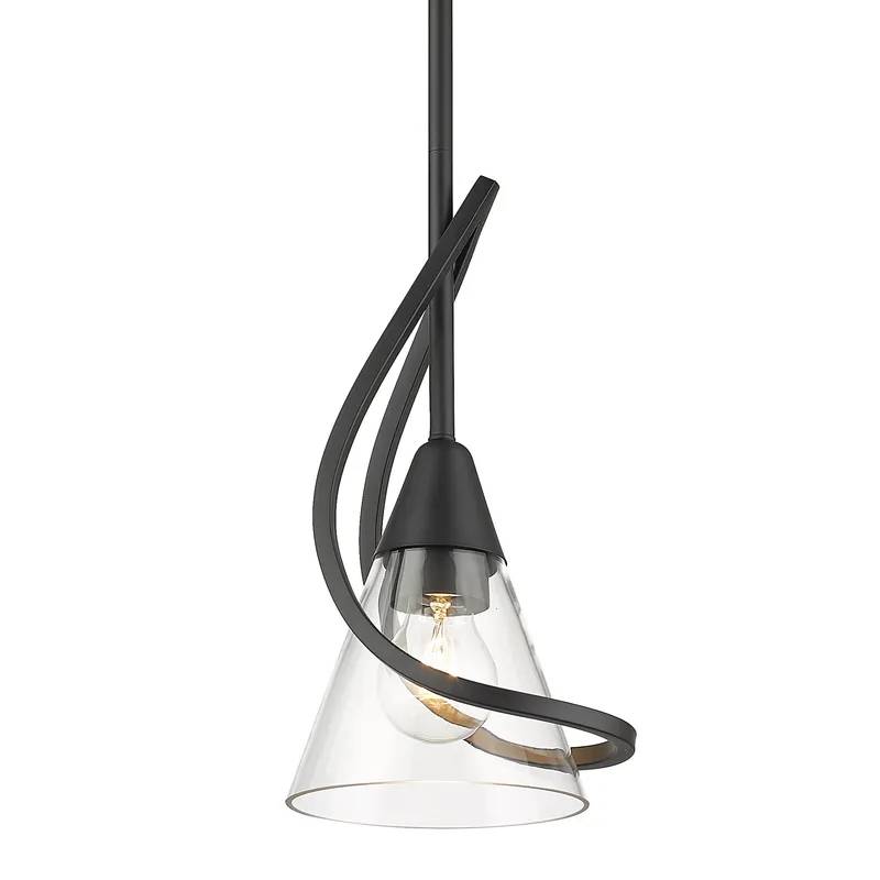 Olympia 1-light Pendant in Matte Black — Golden Lighting LED Pendant Lights  