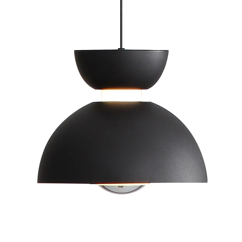 Vintra Integrated LED Pendant in Sand Black and Chrome shade — Golden Lighting LED Pendant Lights  