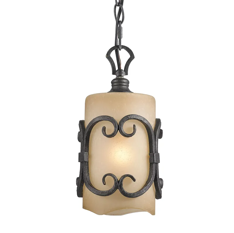 Madera 1-light Pendant in Black Iron — Golden Lighting LED Pendant Lights  