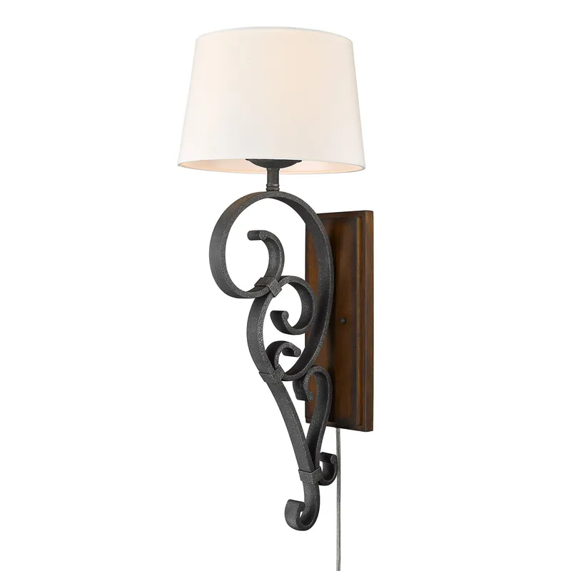 Madera 1-light Wall Sconce in Black Iron — Golden Lighting LED Wall Lights  