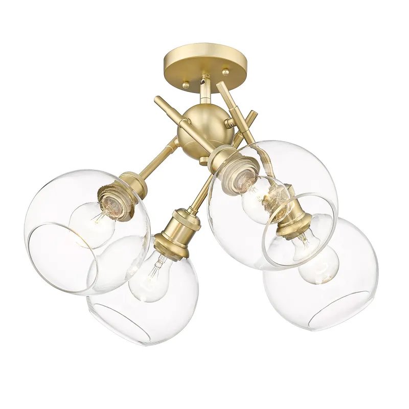 Axel 1-light Wall Sconce in Brushed Champagne Brass and Globe Clear Glass — Golden Lighting LED Wall Lights  