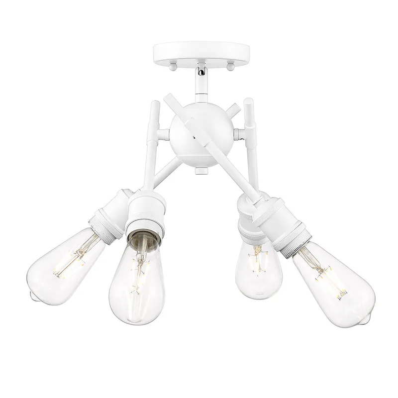 Axel 4-light Semi-Flush Mount in Matte White — Golden Lighting LED Ceiling Lights  