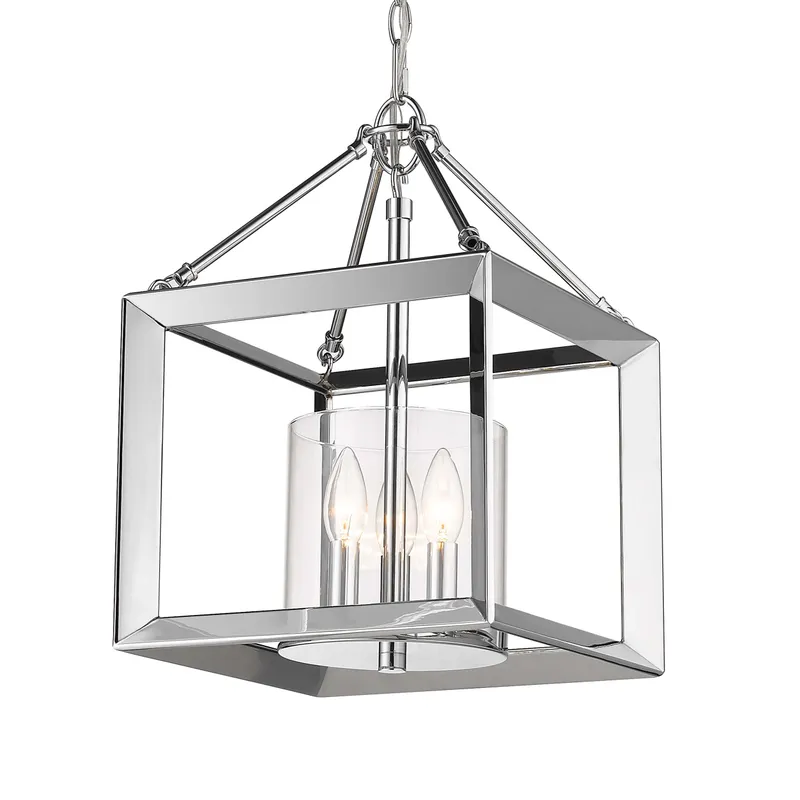 Smyth 3-light Chandelier in Chrome — Golden Lighting LED Pendant Lights  
