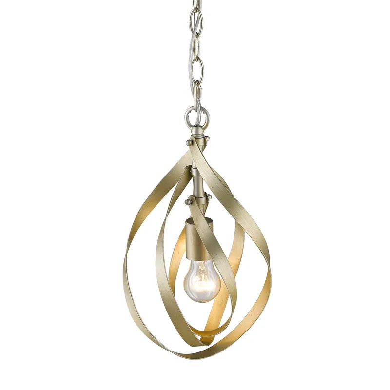 Nicolette 1-light Pendant in White Gold — Golden Lighting LED Pendant Lights  