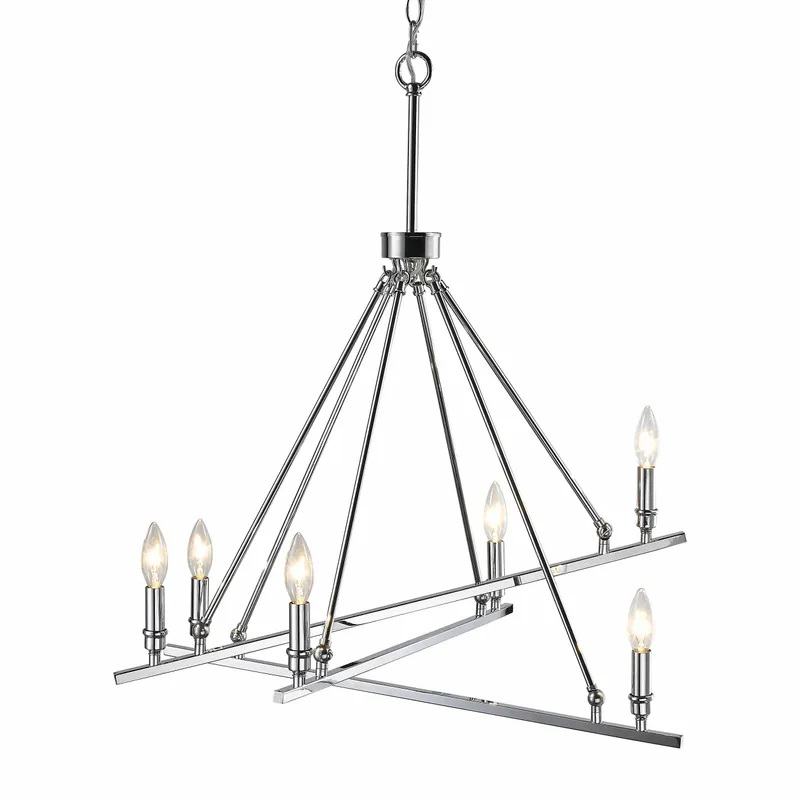 Garvin 6-light Chandelier in Chrome — Golden Lighting LED Pendant Lights  