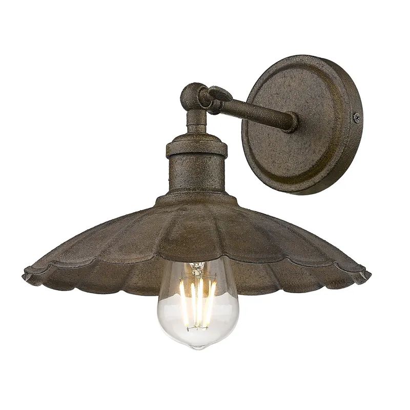 Clemence 1-light Wall Sconce in Dark Rust — Golden Lighting LED Wall Lights  