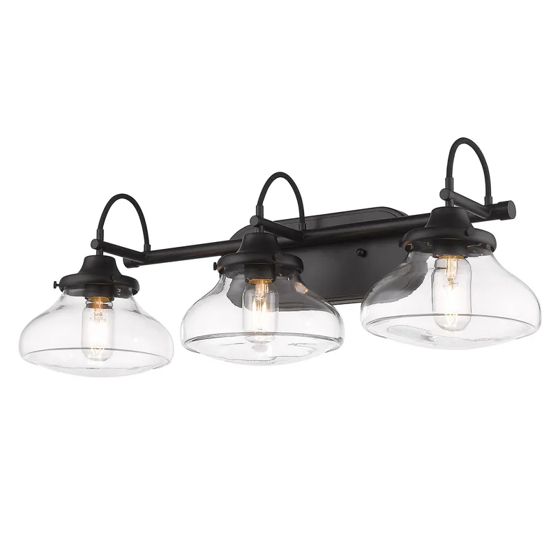 Nash 3-light Vanity in Matte Black — Golden Lighting LED Wall Lights  