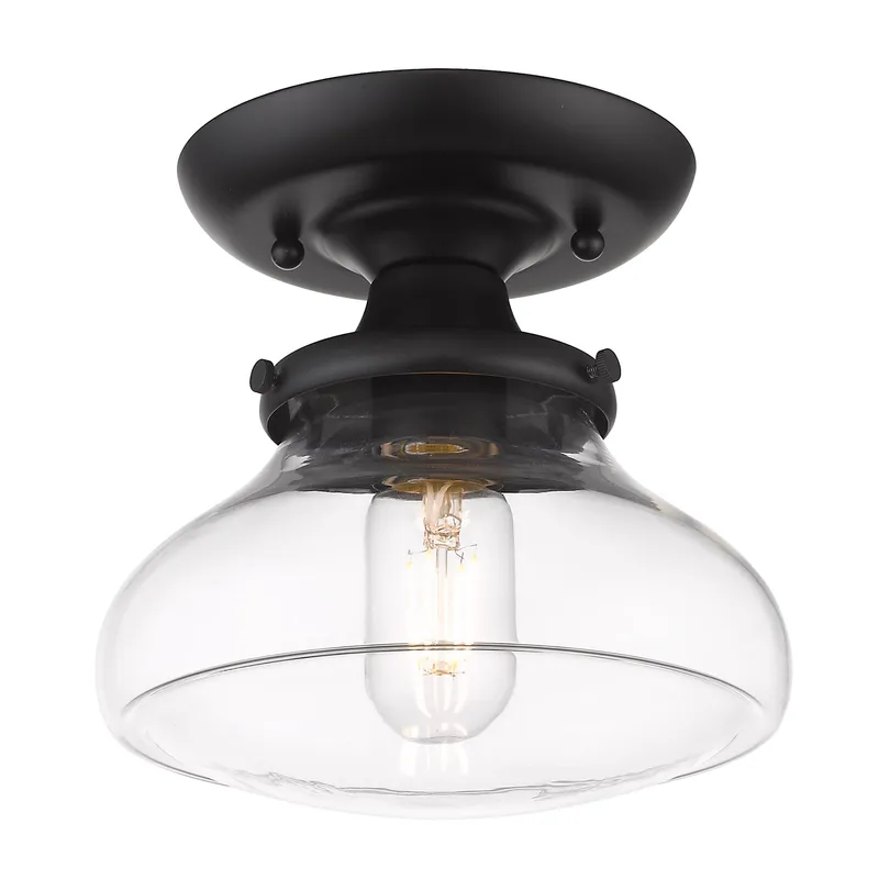 Nash 1-light Semi-Flush Mount in Matte Black — Golden Lighting LED Ceiling Lights  