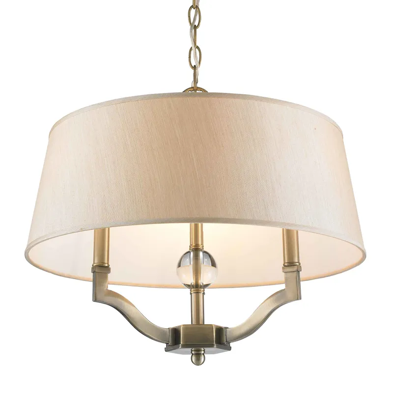 Waverly 3-light Semi-Flush Mount in Aged Brass — Golden Lighting LED Ceiling Lights  